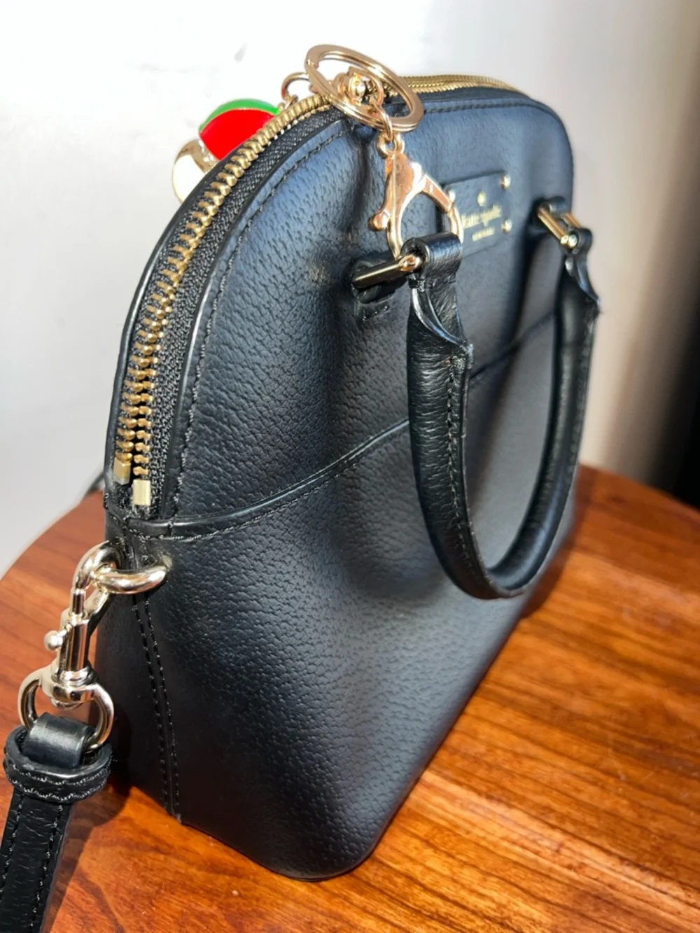 kate spade Sadie Dome satchel Crossbody and added key ring bling